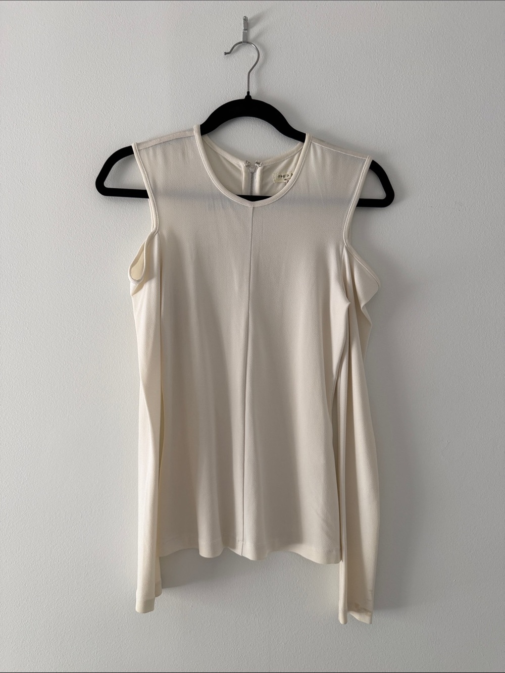 rag & bone Cream Cut out shoulder top